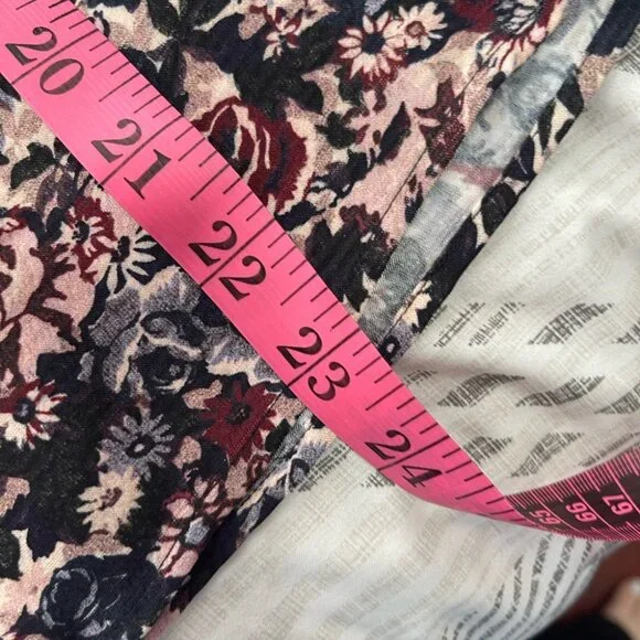 & Other Stories women’s black pink Floral Blouse L Long Sleeve button down top - Picture 8 of 8